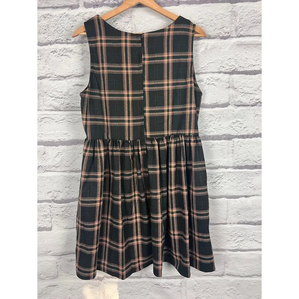 Disturbia Womens 10 Grunge Academia Witchy Edgy Emo Plaid Fit & Flare Mini Dress - Picture 4 of 10